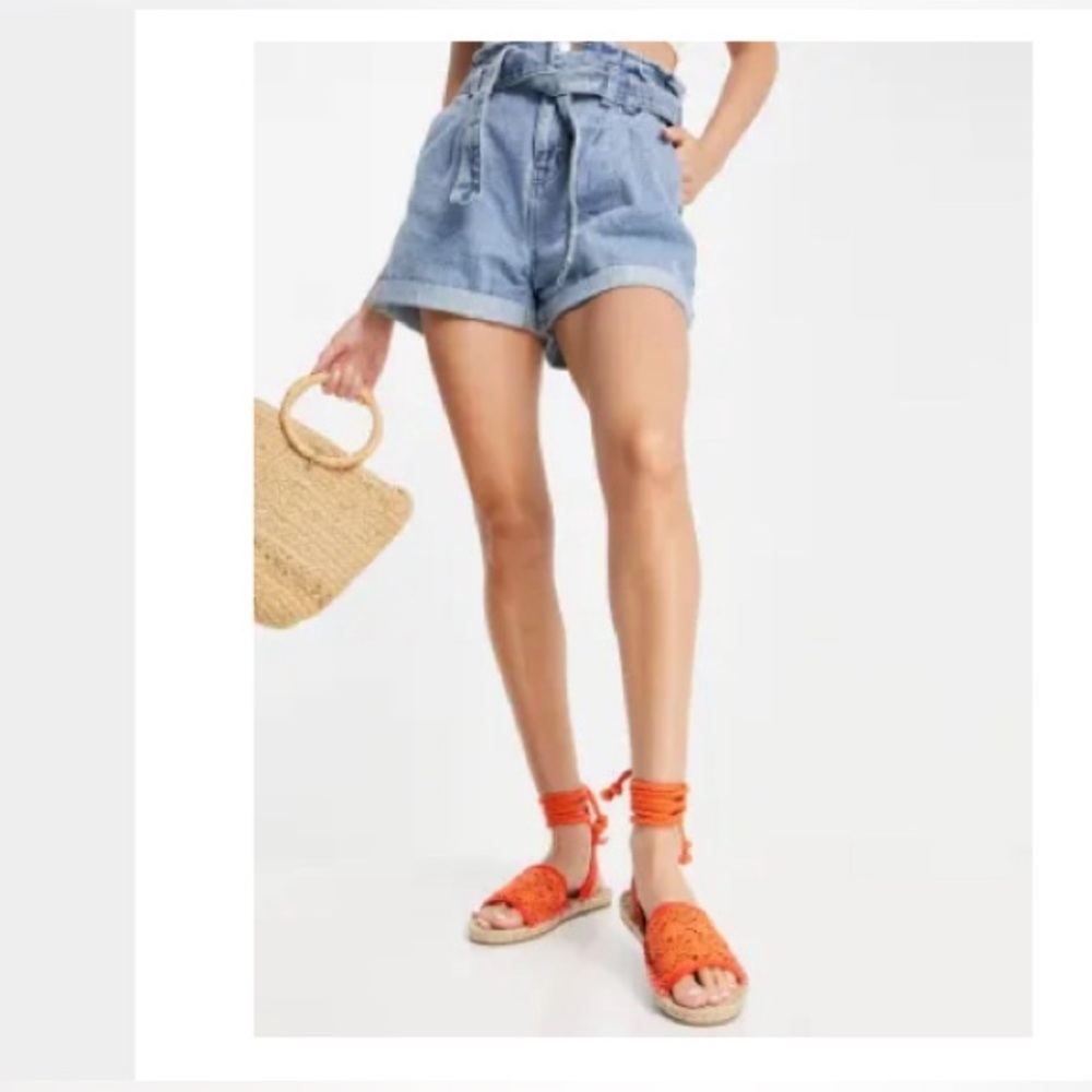 ASOS DESIGN June rope tie espadrilles sandals in orange - Size 6 NEVER WORN